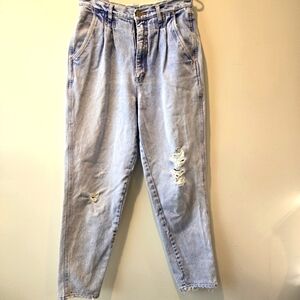 Bill Blass Women's High Rise Pleated Straight Leg Jeans